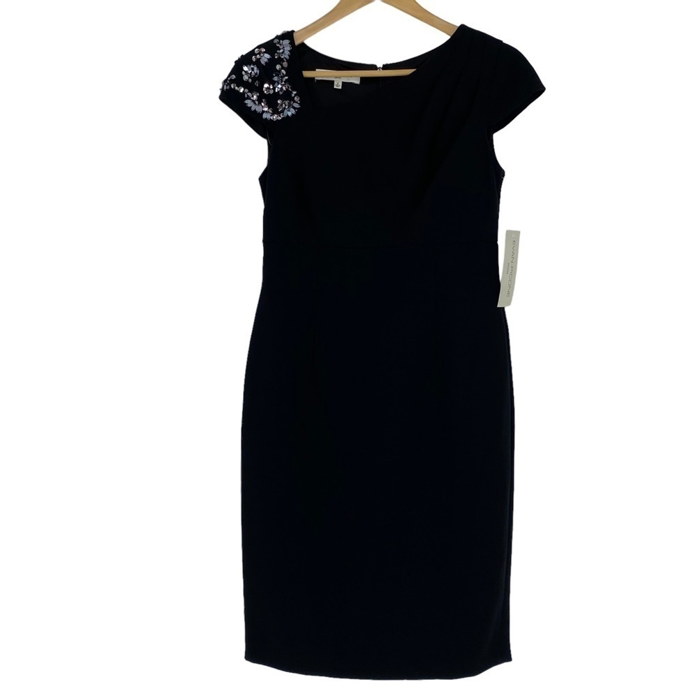 NWT Evan Picone LBD Modern Matters with sparkling shoulder rhinestones, 6 - Picture 4 of 14